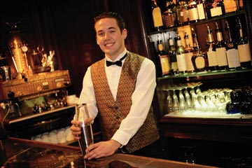 Lear behind an actual bar the Capitol Bartending School in Harrisburg, Pennsylvania!