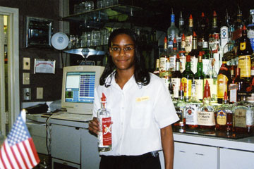 Graduate of our Nashville Bartending School taken on-the-job in Nashville!