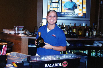 Graduate of our Nashville Bartending School taken on-the-job in Nashville!