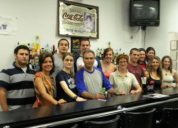 Learn bartending behind an actual bar at the National Bartenders School in White Plains, New York!