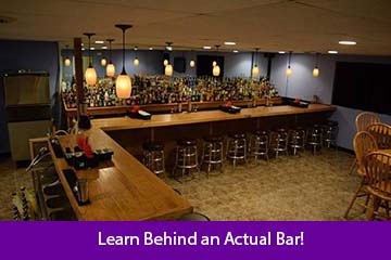 Learn behind an actual bar from our qualified instructors at the Professional Bartending Institute of Columbus, Ohio!