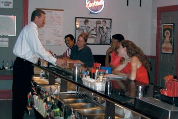 Learn behind an actual bar from our qualified instructors at the Professional Bartending School.