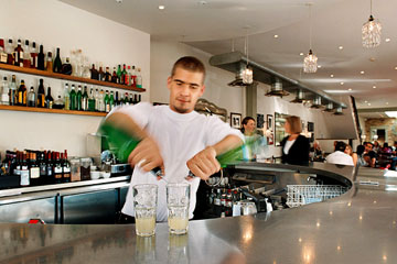 Lear behind an actual bar the Professional Bartending School in Toledo, Ohio!